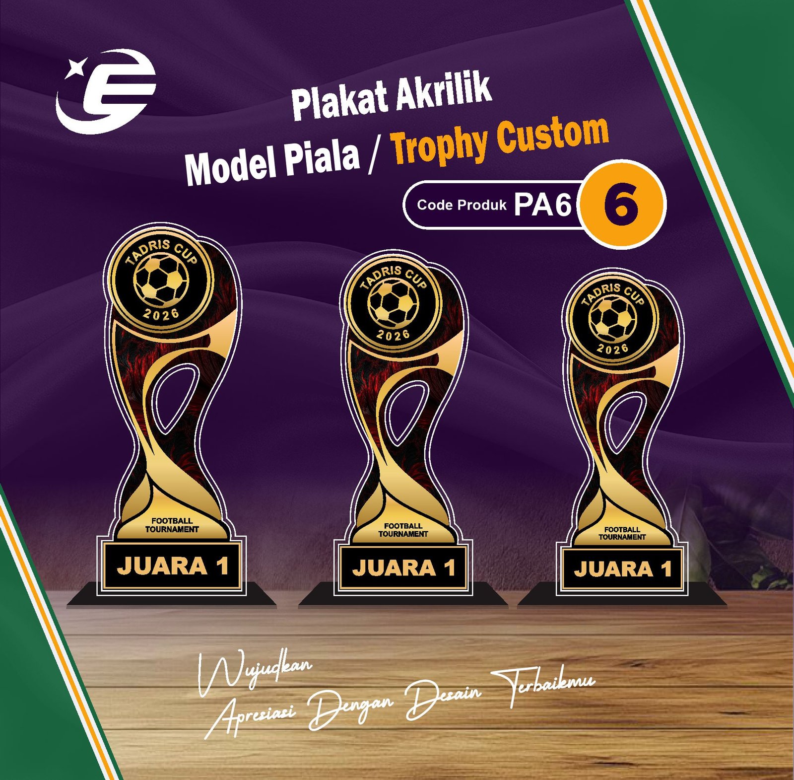 Plakat Akrilik Model Piala / Trophy Custom PA6 (1-10)