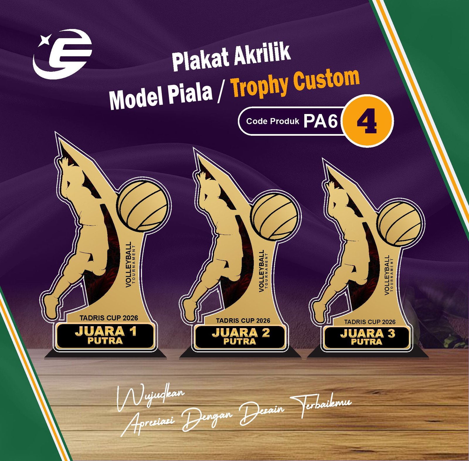 Plakat Akrilik Model Piala / Trophy Custom PA6 (1-10)