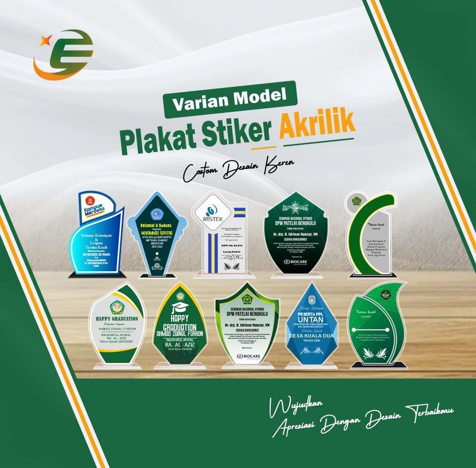 Plakat Akrilik Stiker 2mm PA1(1-10)